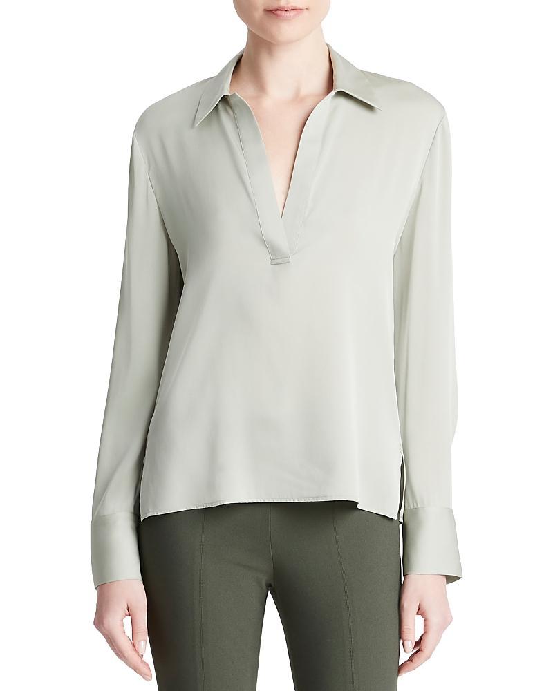 Vince Silk Stretch V Neck Top Product Image