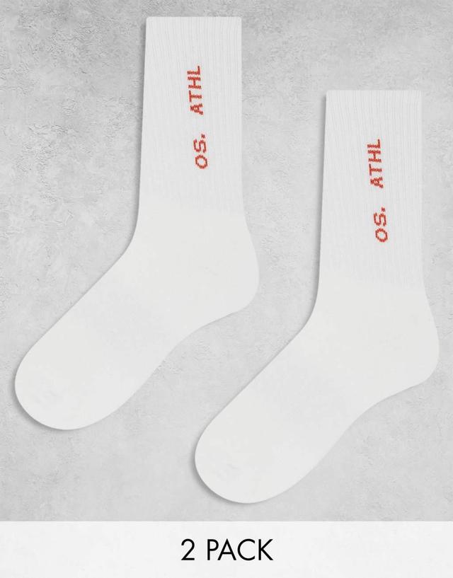 Only & Sons 3 pack tennis socks in white Product Image