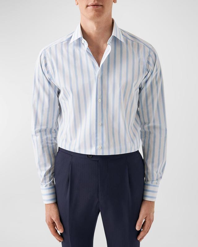 Mens Modern Fit Stripe Elevated Poplin Dress Shirt Product Image