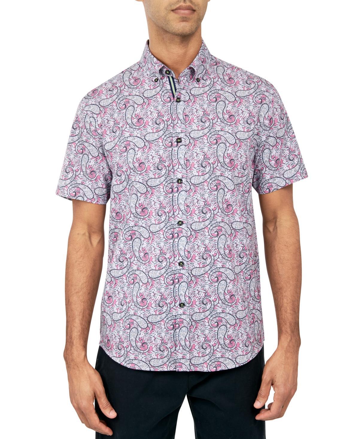 Society of Threads Mens Regular-Fit Non-Iron Performance Stretch Paisley-Print Button-Down Shirt Product Image