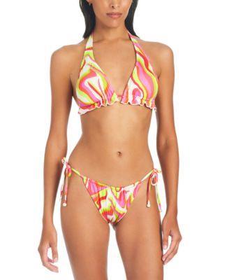 Sanctuary Womens Neon Swirl String Bikini Top Bottom Product Image