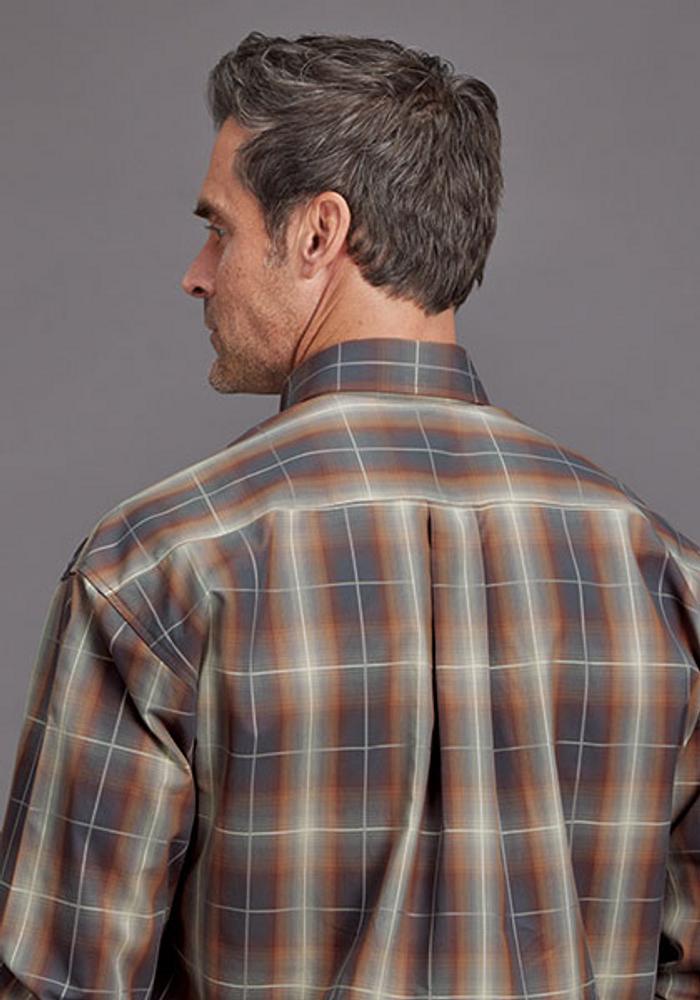 Stetson® Men's L/S Brown Plaid Button Shirt Product Image