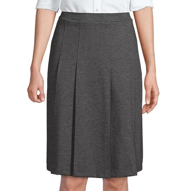 Womens Lands End Ponte Knee Length Pleated Skirt Product Image