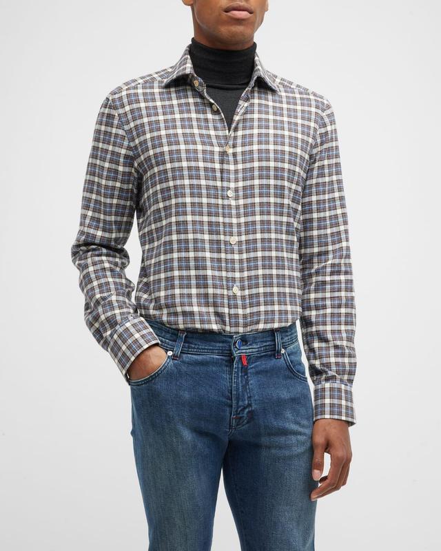 Mens Cotton Flannel Sport Shirt Product Image