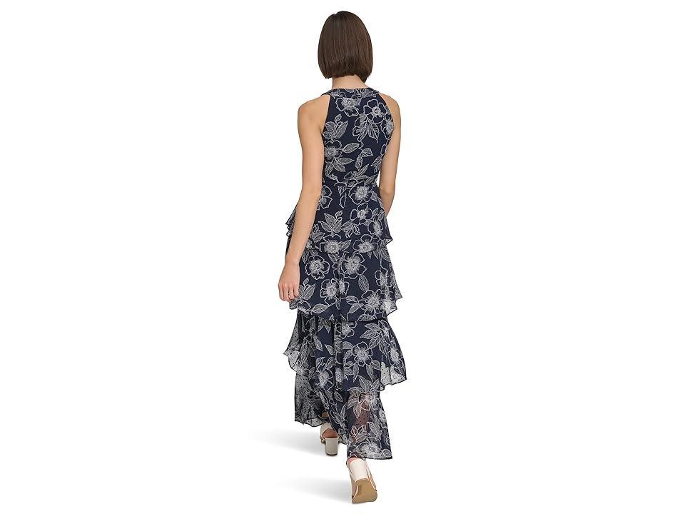 Tommy Hilfiger Womens Tiered Chiffon Maxi Dress - Sky Capt Product Image