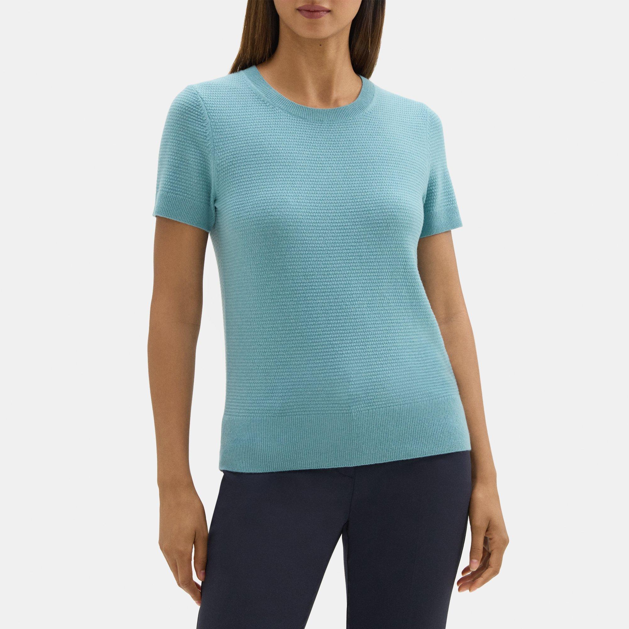 Cashmere Short-Sleeve Sweater | Theory Outlet Product Image