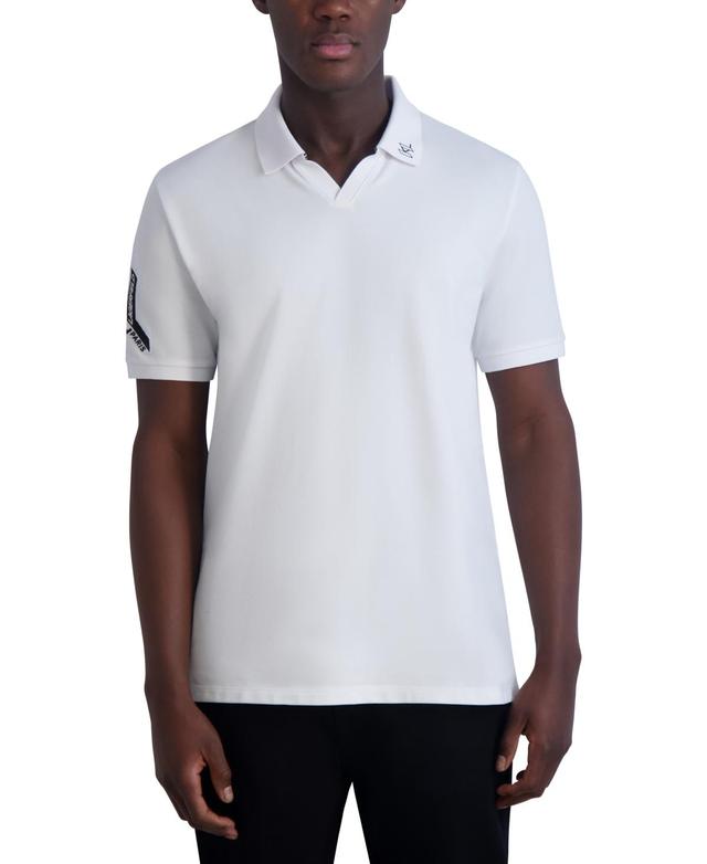 Karl Lagerfeld Paris Mens Slim-Fit Logo-Print Polo Shirt Product Image