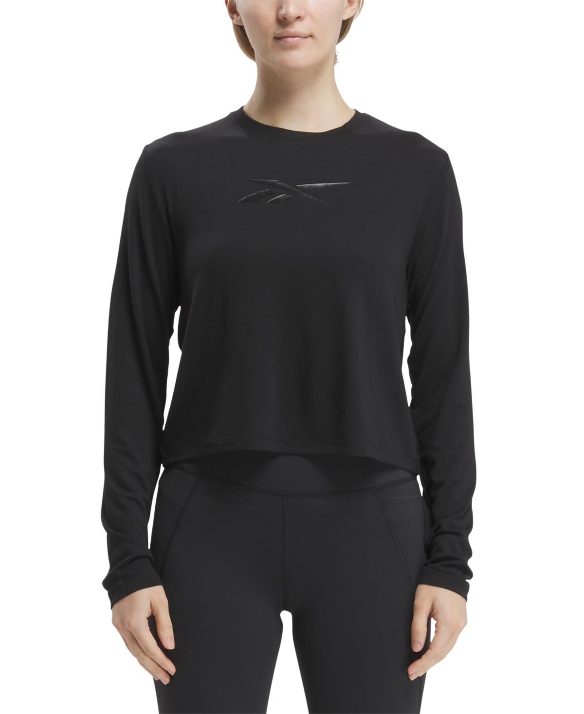 Reebok Womens Dream Blend Long-Sleeve Logo T-Shirt Product Image