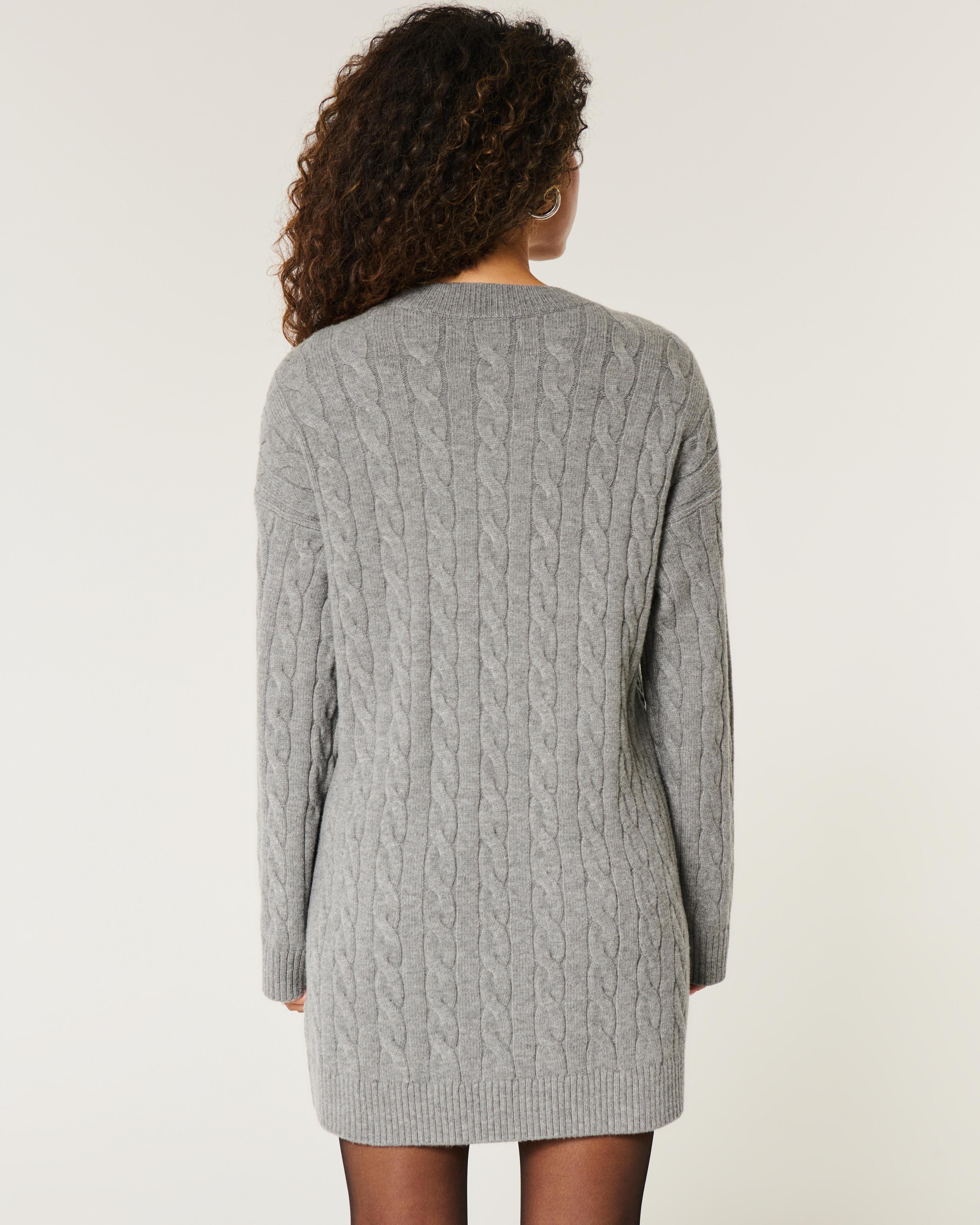 Cozy Cable-Knit Sweater Dress Product Image