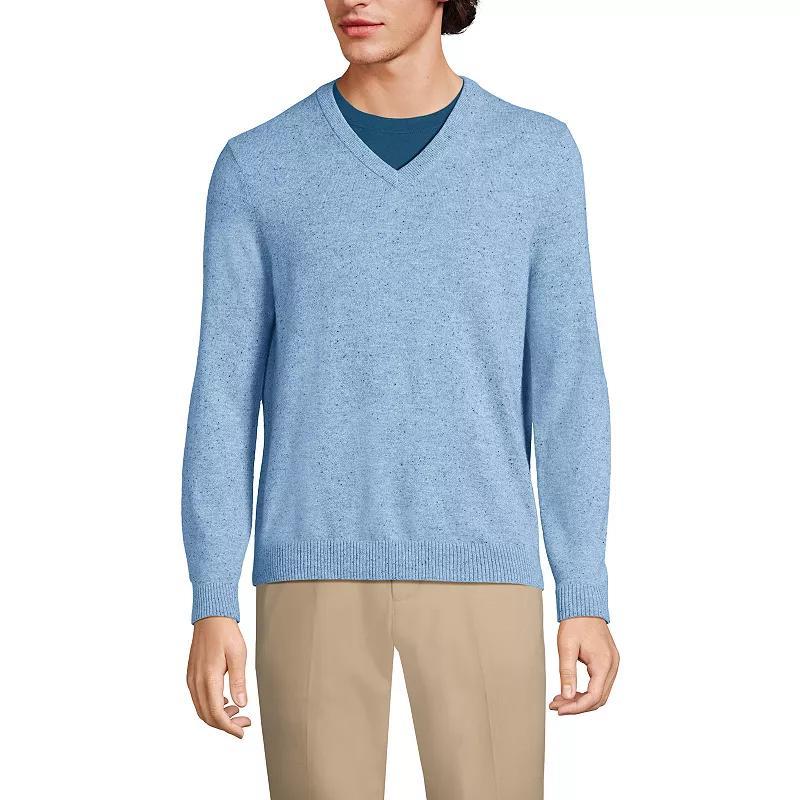 Mens Lands End Fine-Gauge Cashmere V-neck Sweater Product Image