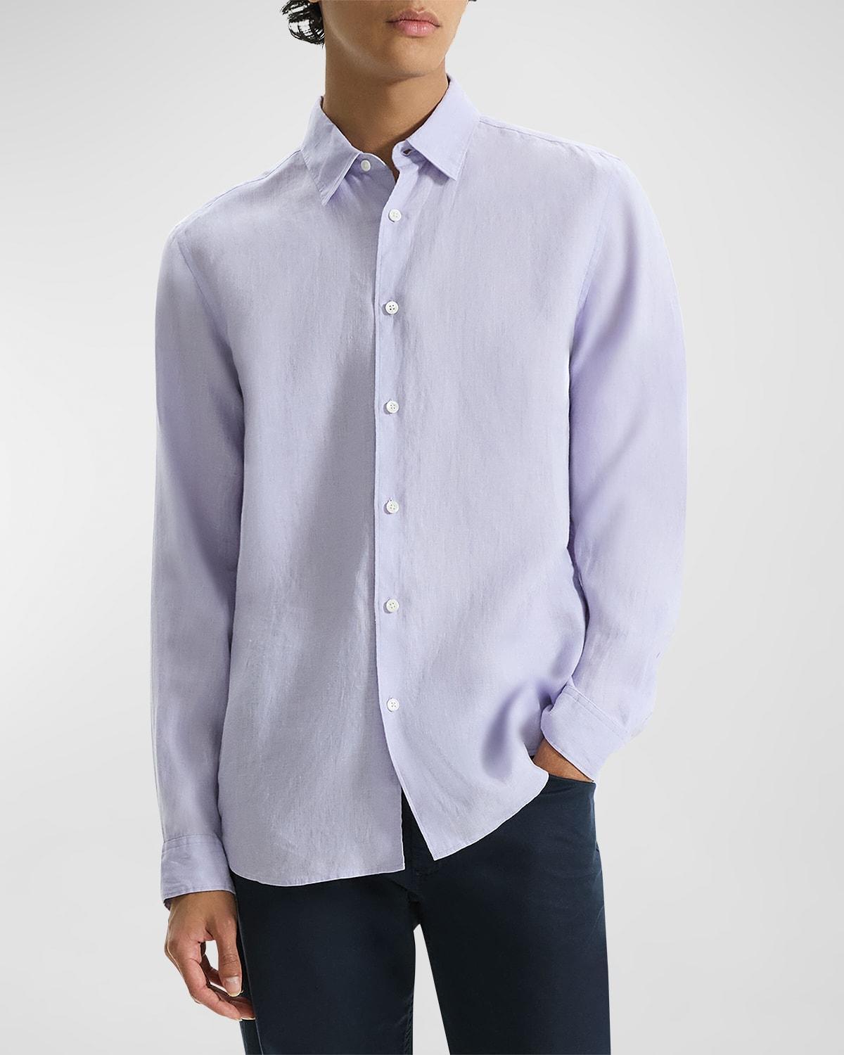 Mens Solid Linen Sport Shirt Product Image