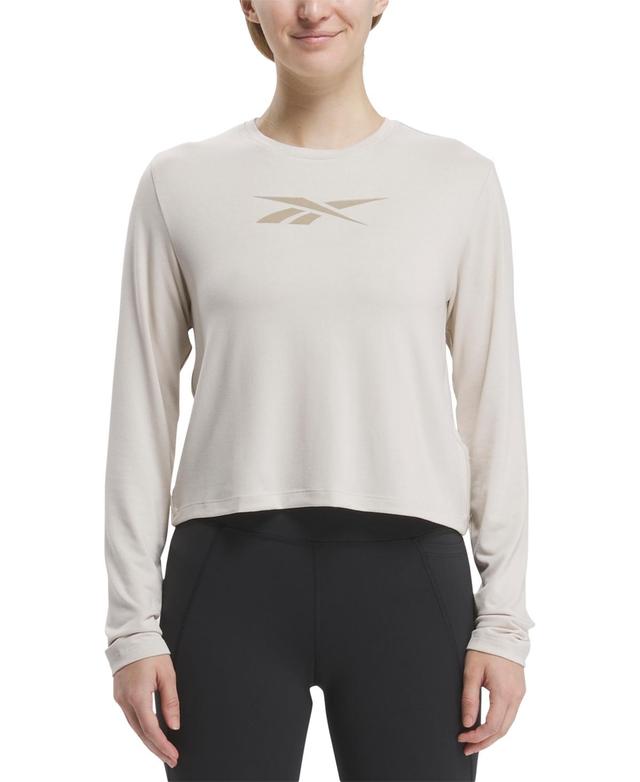 Reebok Womens Dream Blend Long-Sleeve Logo T-Shirt Product Image