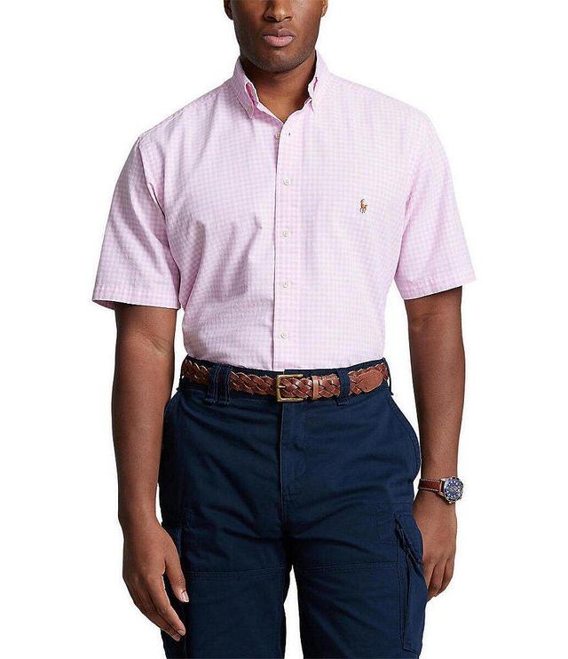 Polo Ralph Lauren Big & Tall Classic Fit Gingham Short Sleeve Oxford Shirt Product Image