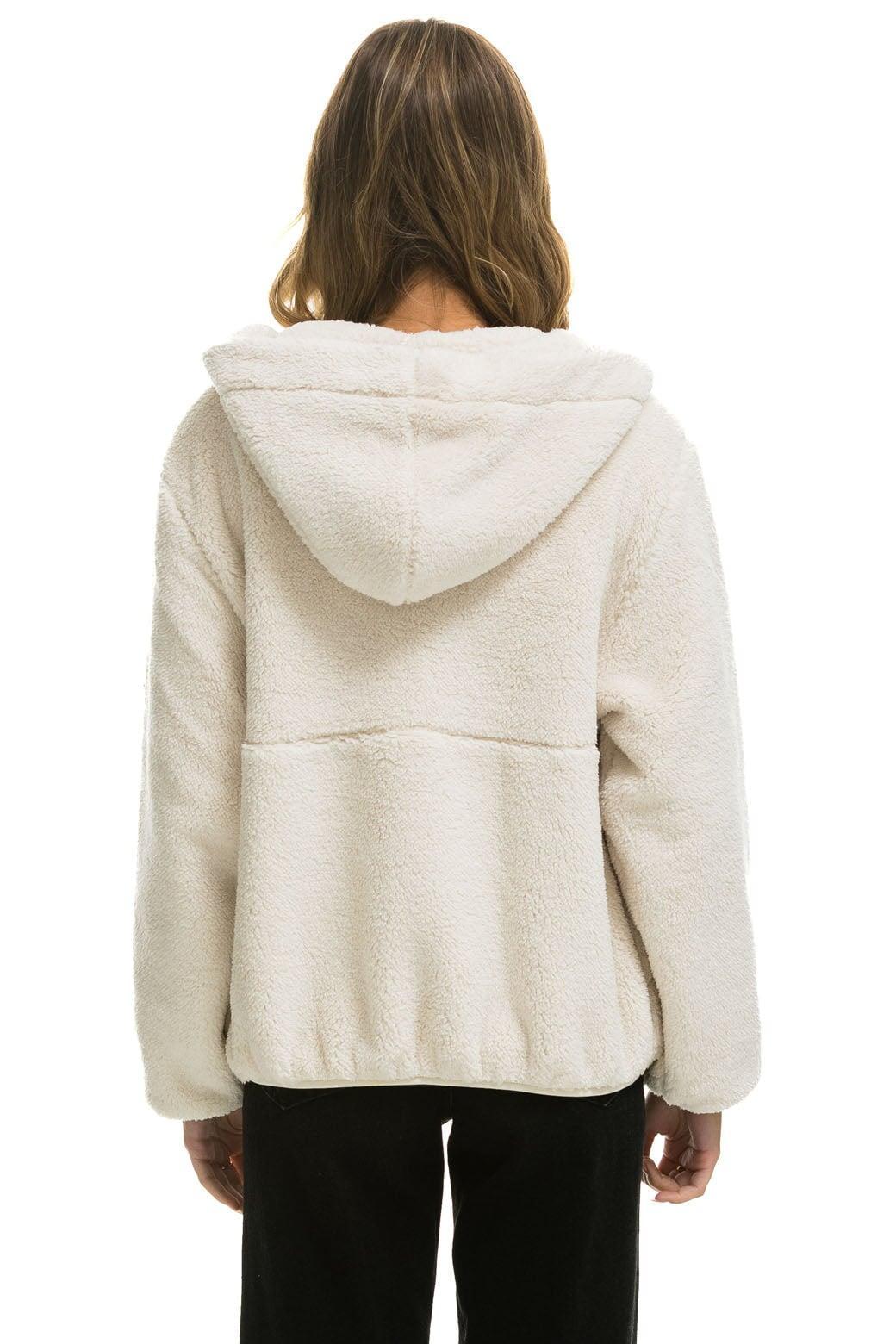 TEDDY APRES  HOODED HALF ZIP JACKET - VINTAGE WHITE Female Product Image