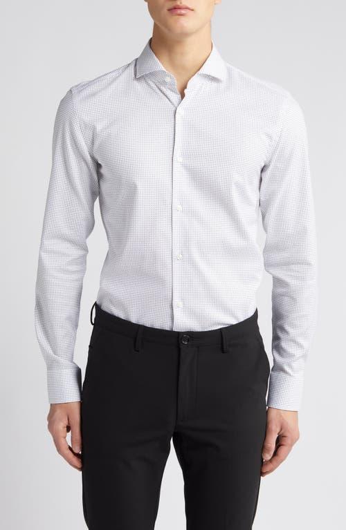 Mens Slim-Fit Shirt in Printed Oxford Stretch Cotton Product Image