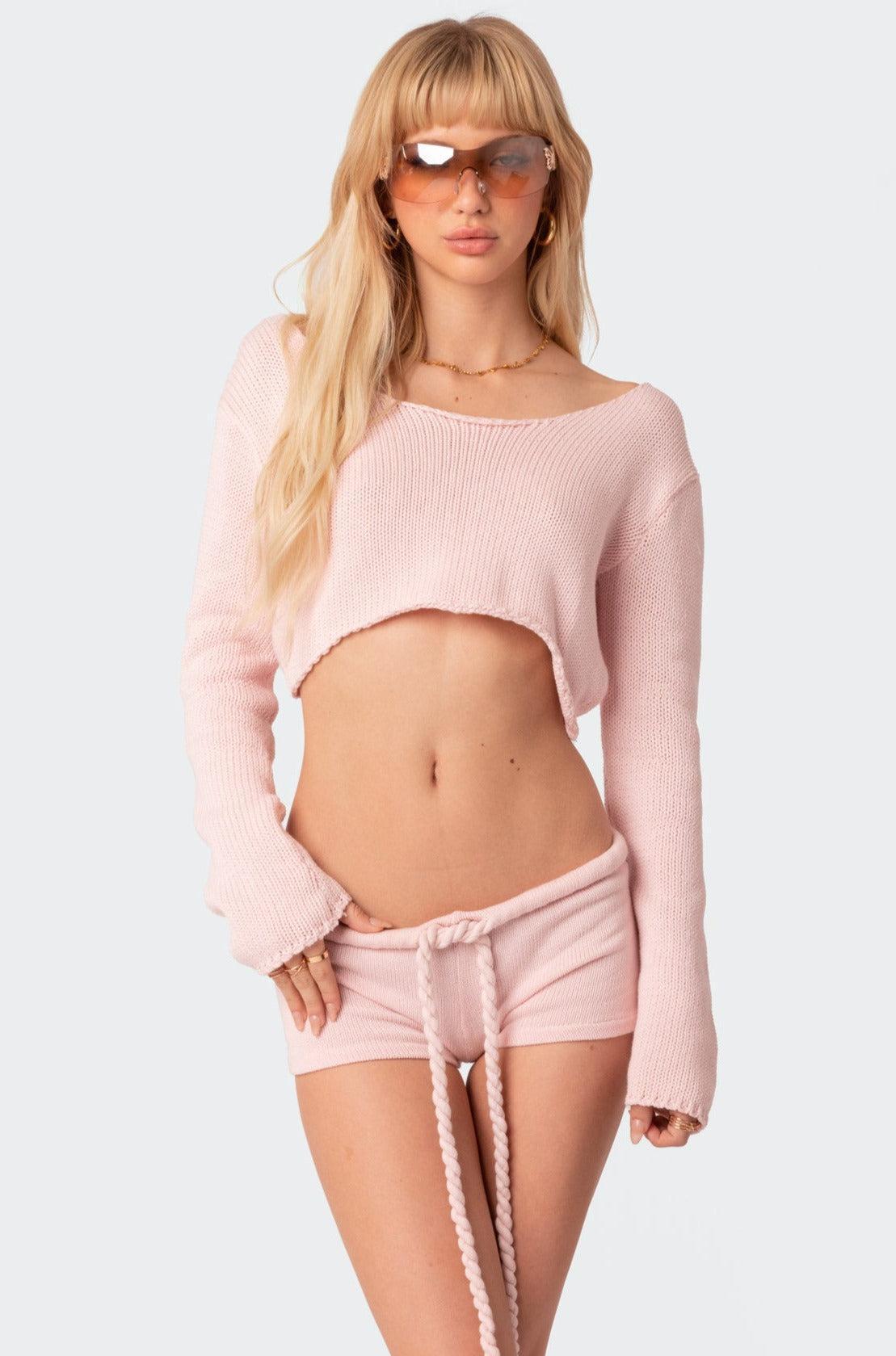 Staycation Cropped Knit Top Product Image