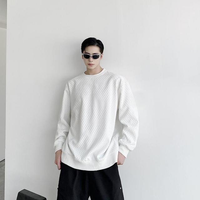 Crew Neck Plain Sweatshirt Product Image