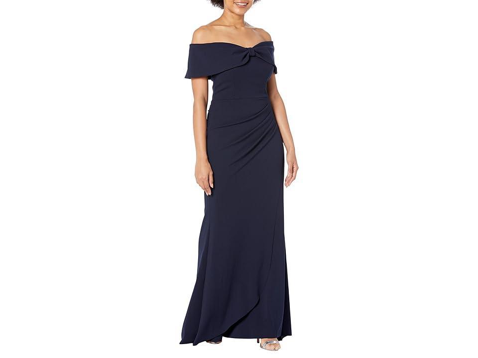 Xscape Stretch Off-the-Shoulder Short Sleeve Gown Product Image