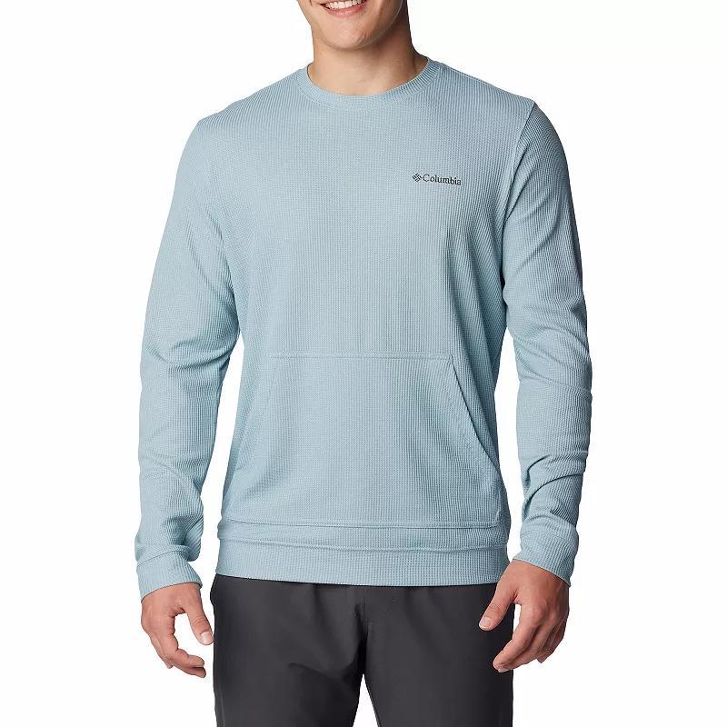 Mens Columbia Pitchstone Knit Crew Pullover Grey Blue Product Image