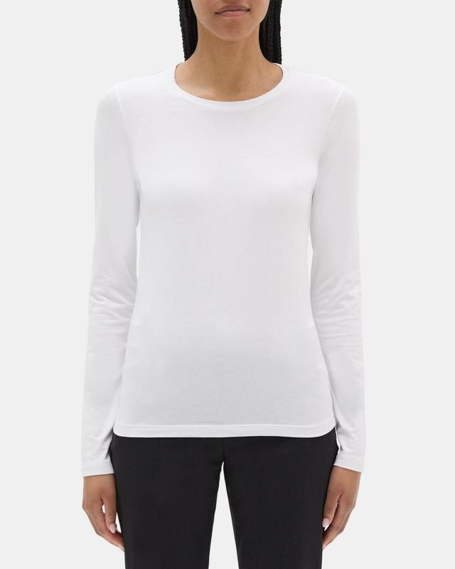 Long-Sleeve Tee In Stretch Cotton Product Image