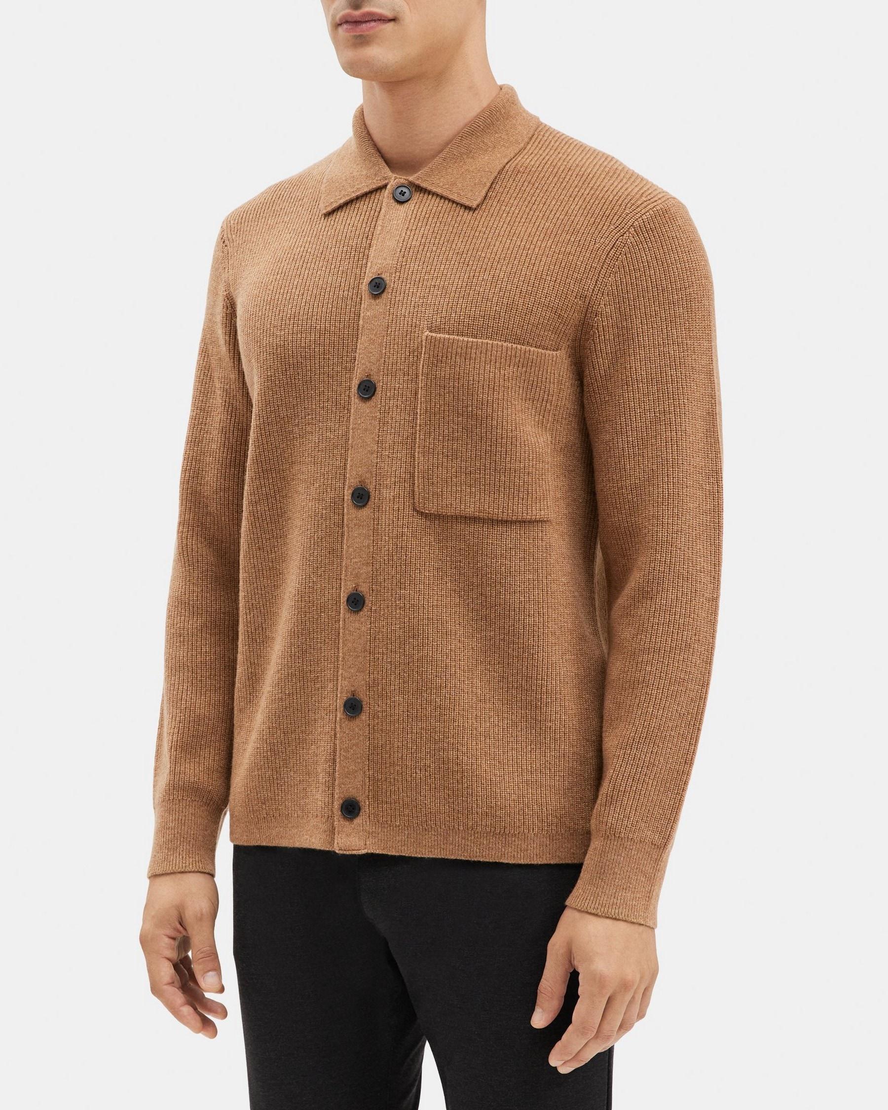 Knit Shirt Jacket in Wool-Cashmere Product Image