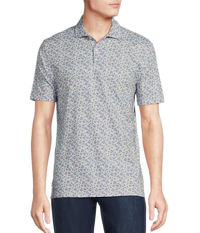 Cremieux Blue Label Classic Fit Paisley Jersey Short Sleeve Polo Shirt Product Image