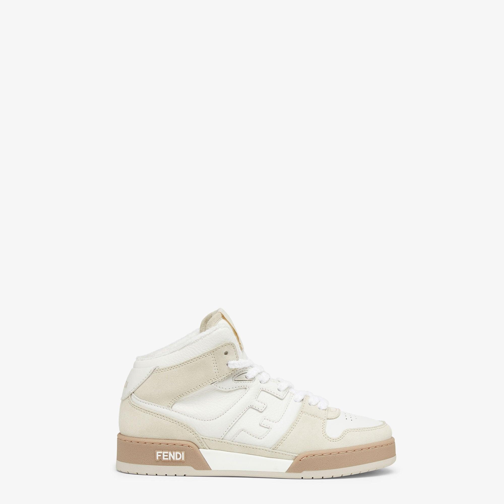 Fendi MatchWhite leather high-tops Product Image