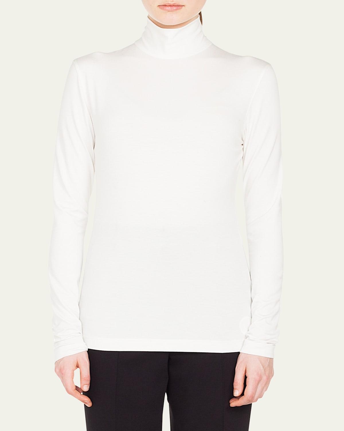 Turtleneck Long-Sleeve Modal-Stretch Top Product Image