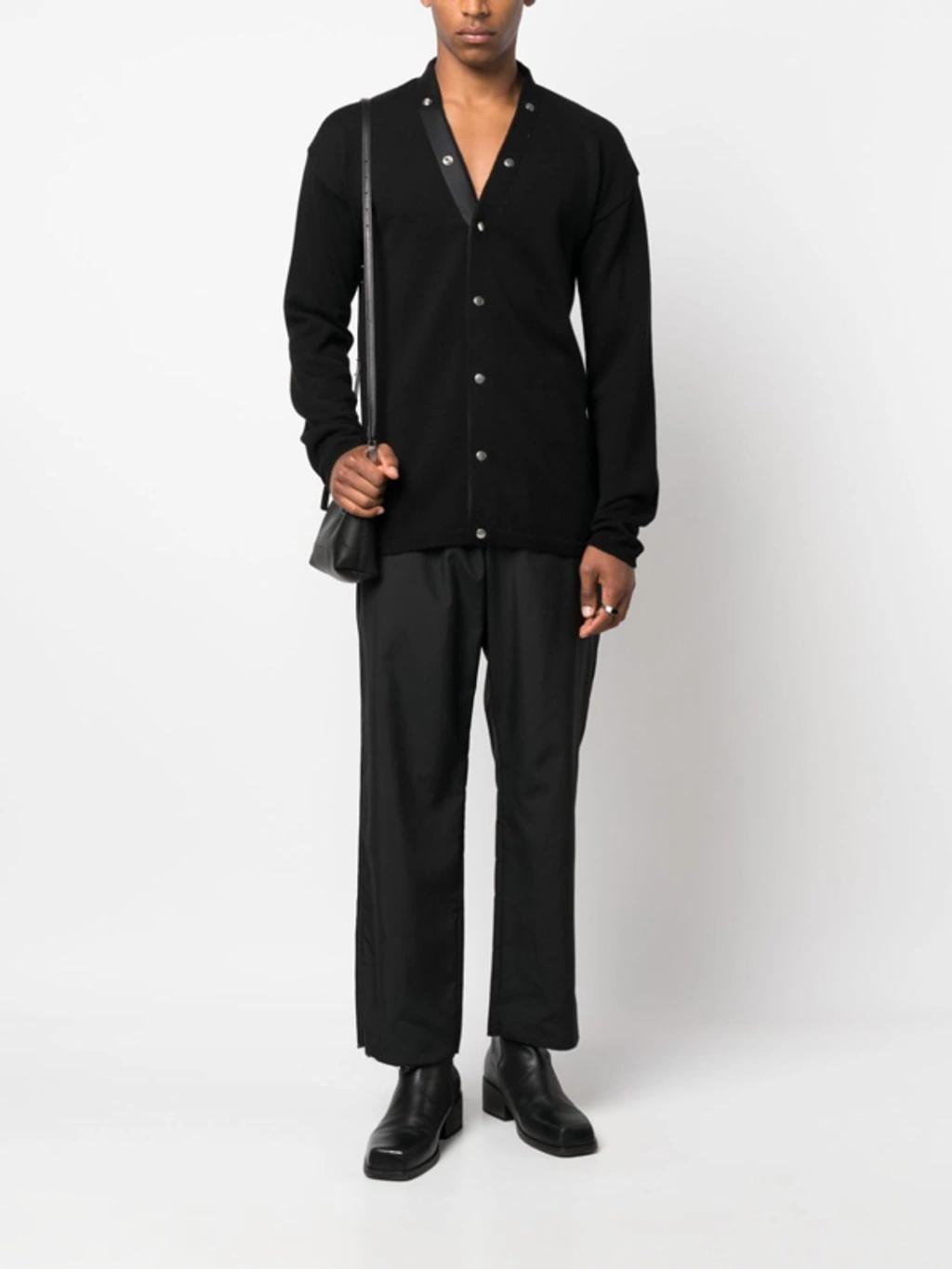 RICK OWENS Decorative Buttons Virgin-wool Cardigan In Nero Product Image