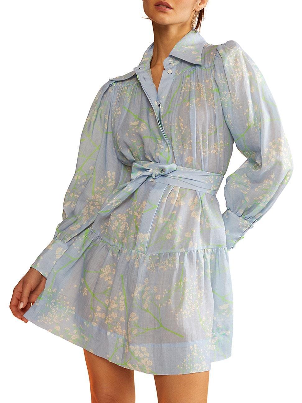 Womens Floral Belted Shirtdress Product Image