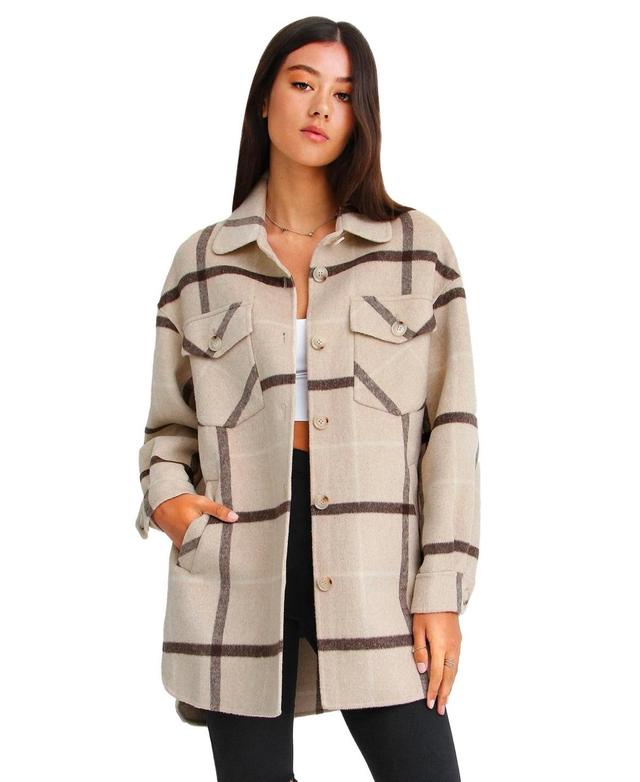 Belle & Bloom Womens Rivers Edge Plaid Shacket Product Image