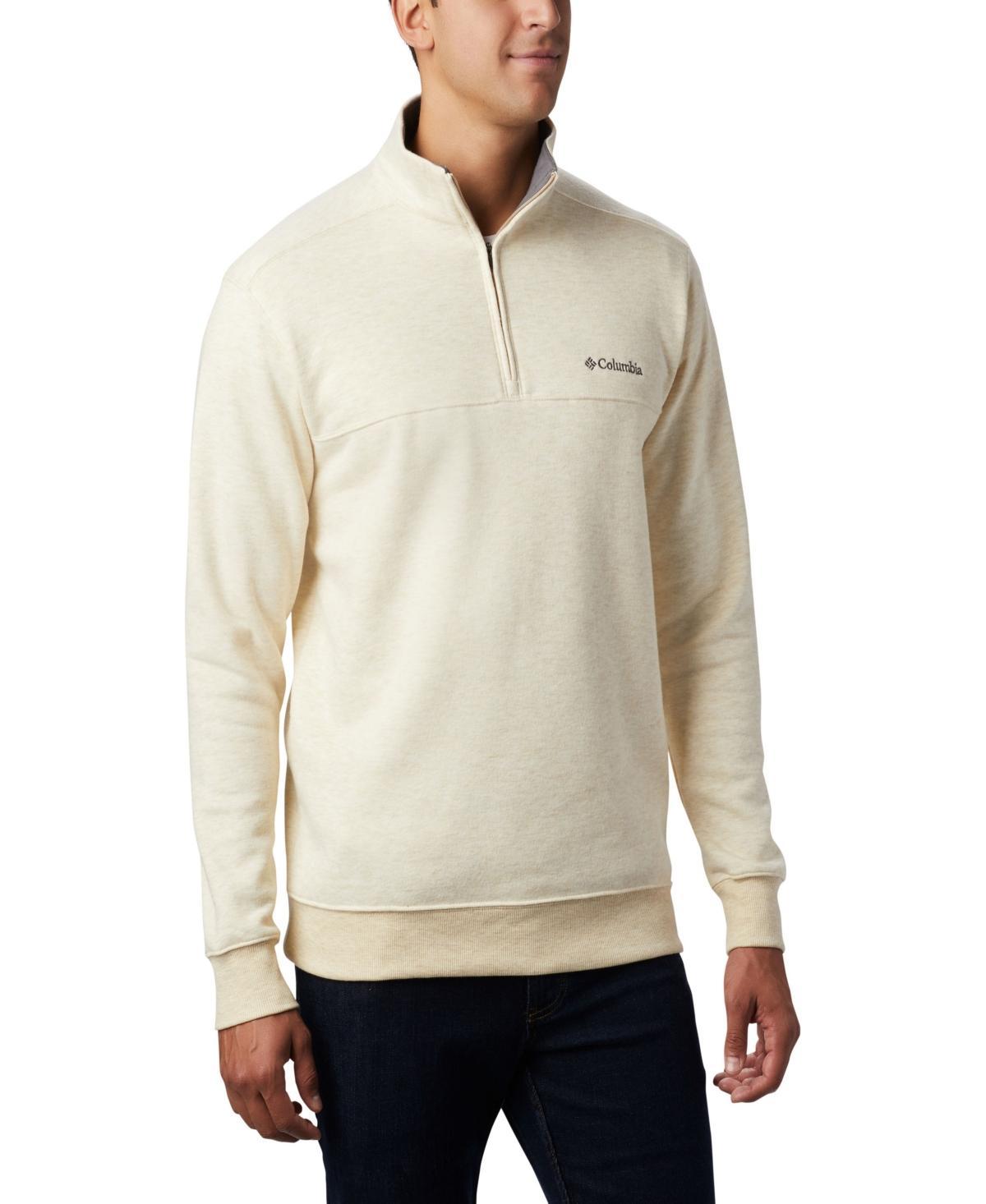 Mens Columbia Hart Mountain II Quarter-Zip Pullover Oatmeal Grey Product Image