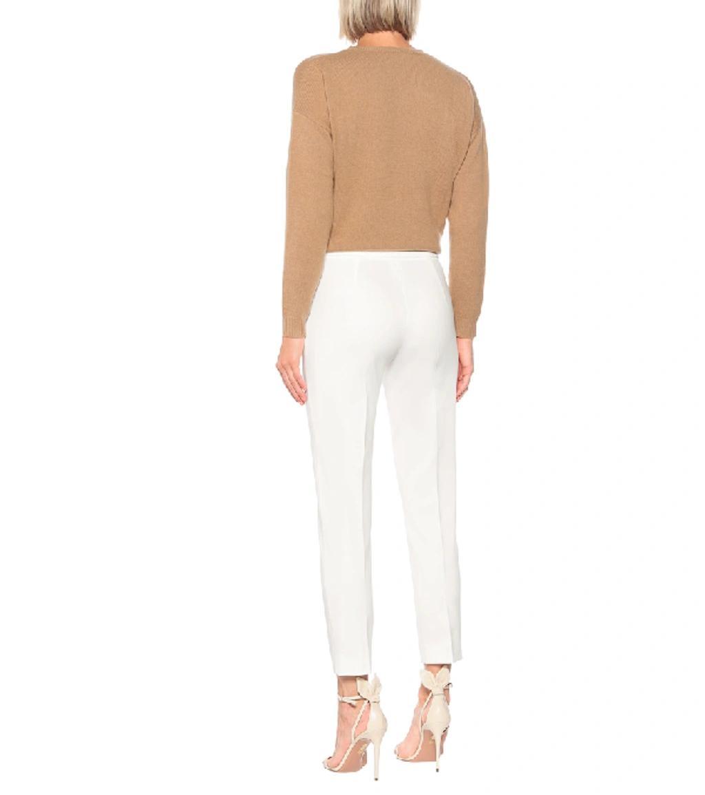 Pegno High-rise Slim Jersey Pants In White Product Image