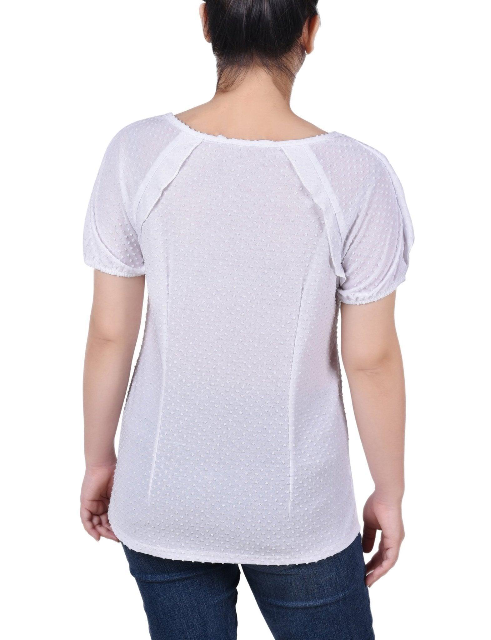 Short Sleeve Swiss Dot Top - Petite Product Image