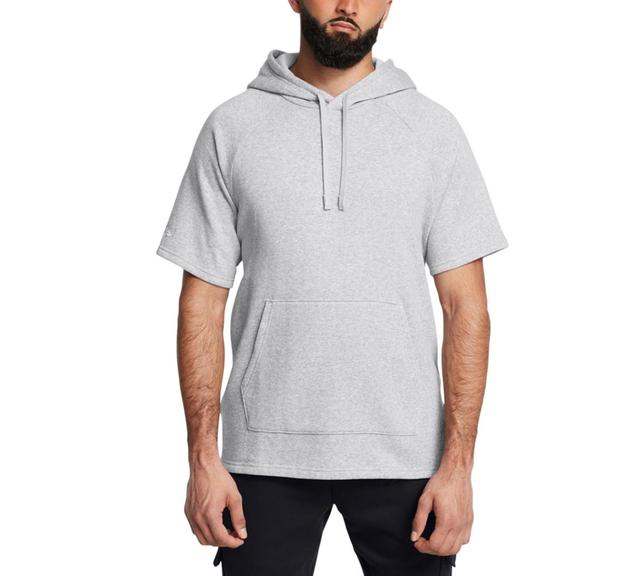 Under Armour Mens Rival Regular-Fit Fleece Hooded T-Shirt - Black /Wht Product Image