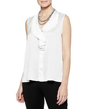 Misook Cascading Lapel Sleeveless Top Product Image