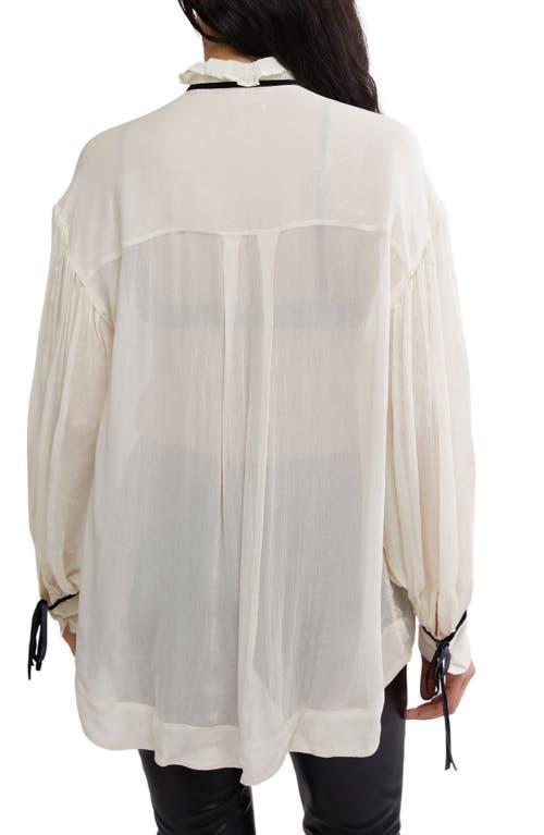 Olivia Ruffle Pleated Top In Ivory Product Image