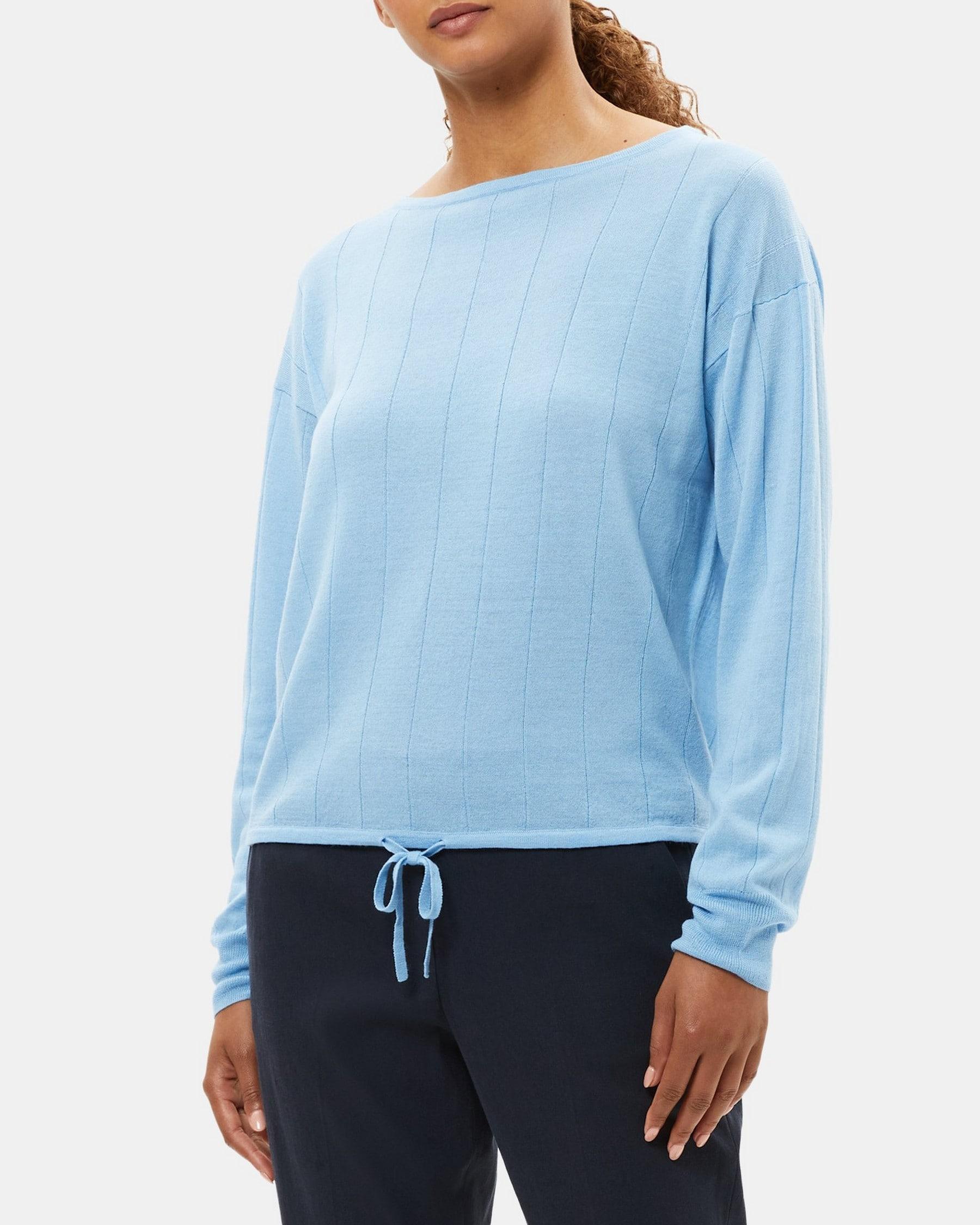 Drawstring Sweater in Wool-Linen Product Image