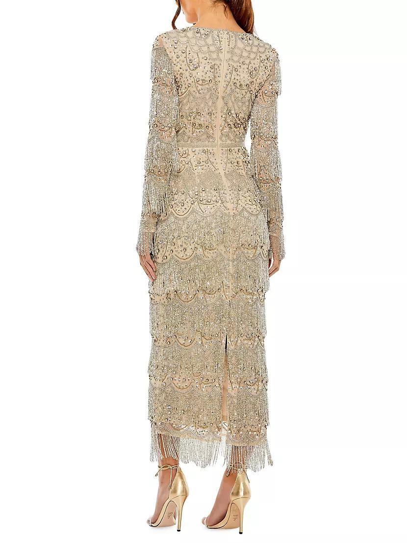 Fringe Crystal-Embellished Maxi Dress Product Image