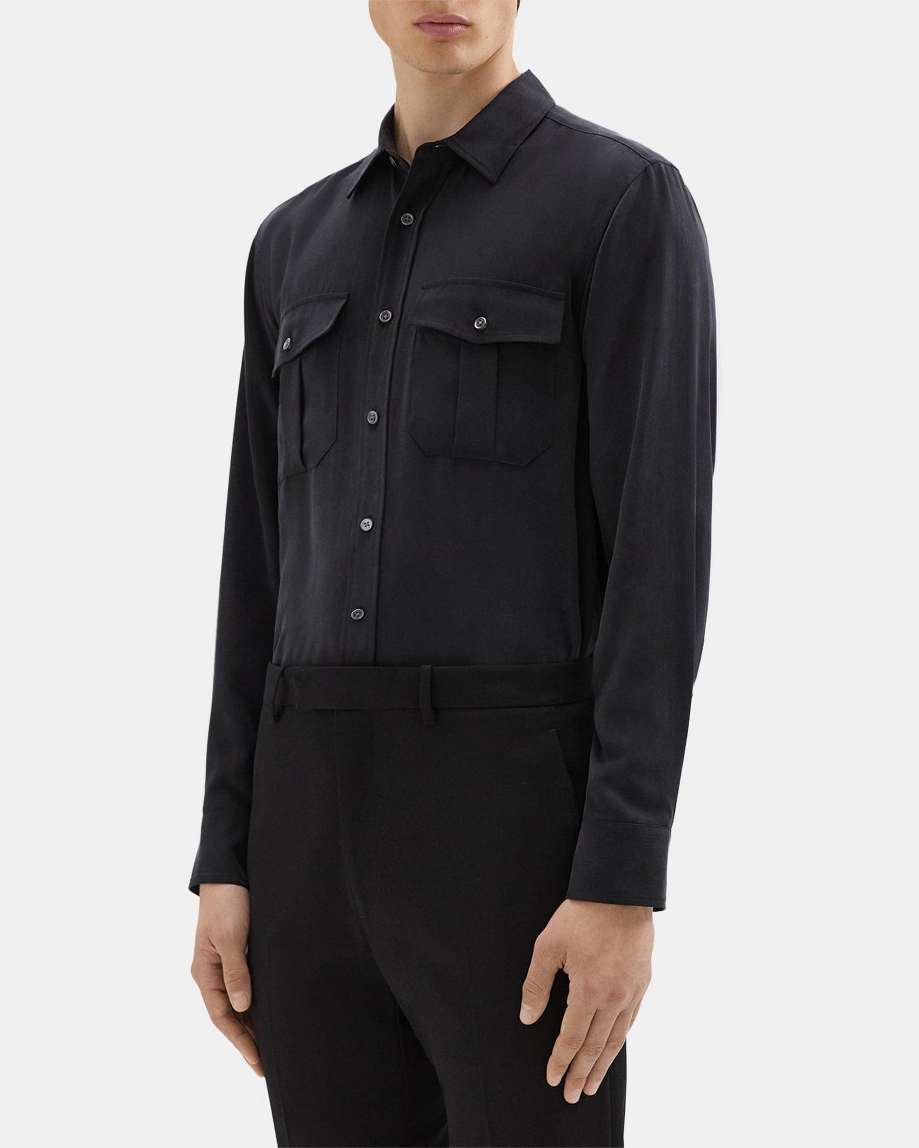 Military Shirt in Fluid Twill Product Image