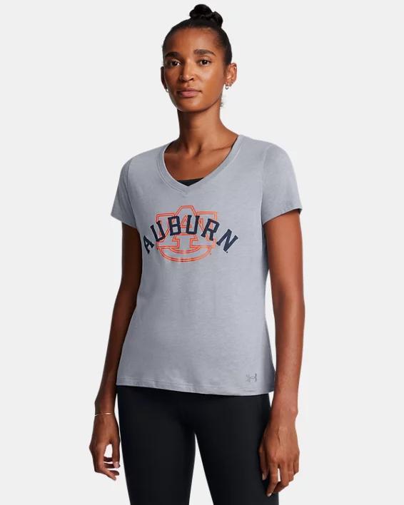 Women's UA Performance Cotton Collegiate V-Neck T-Shirt Product Image