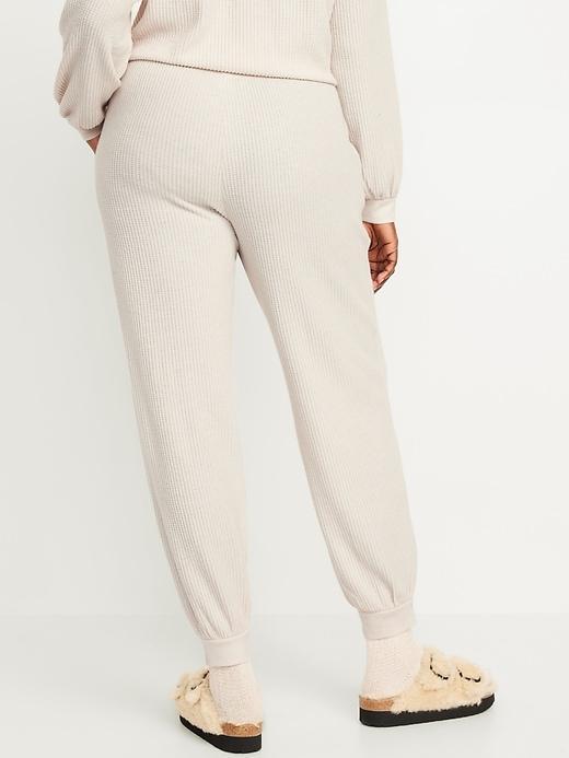 High-Waisted Waffle Lounge Joggers Product Image