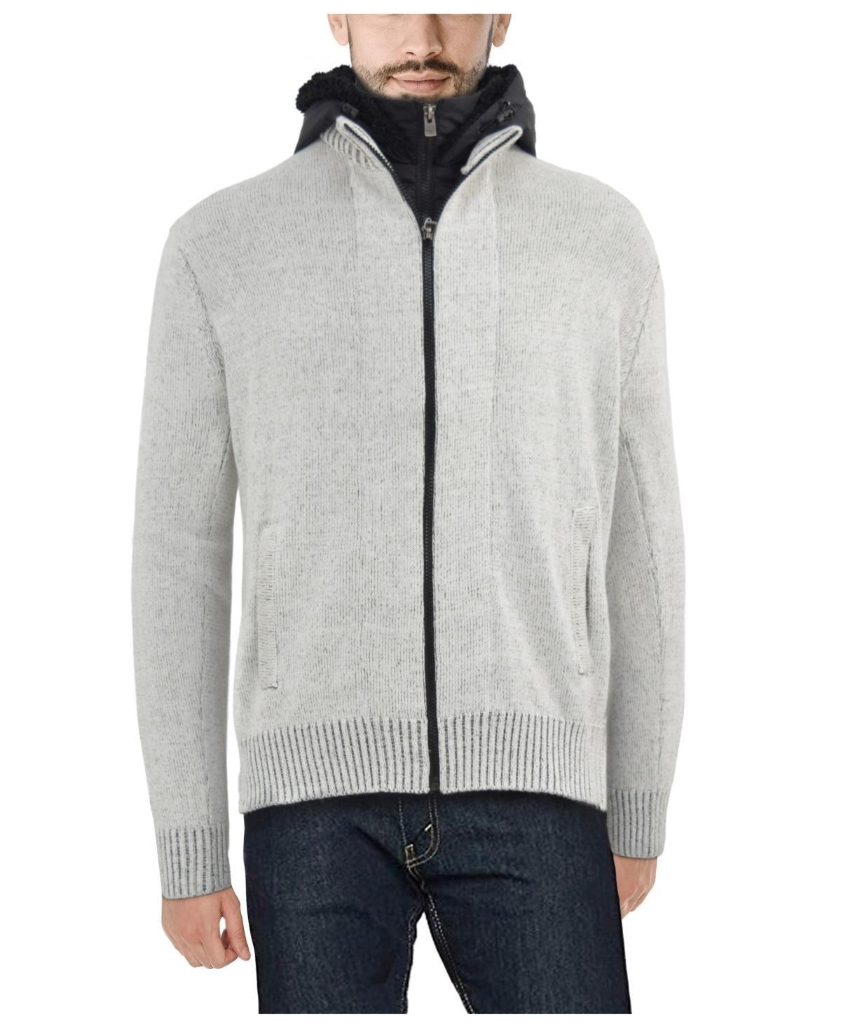 X-Ray Mens Full-Zip Sweater Jacket with Fluffy Fleece Lined Hood Product Image