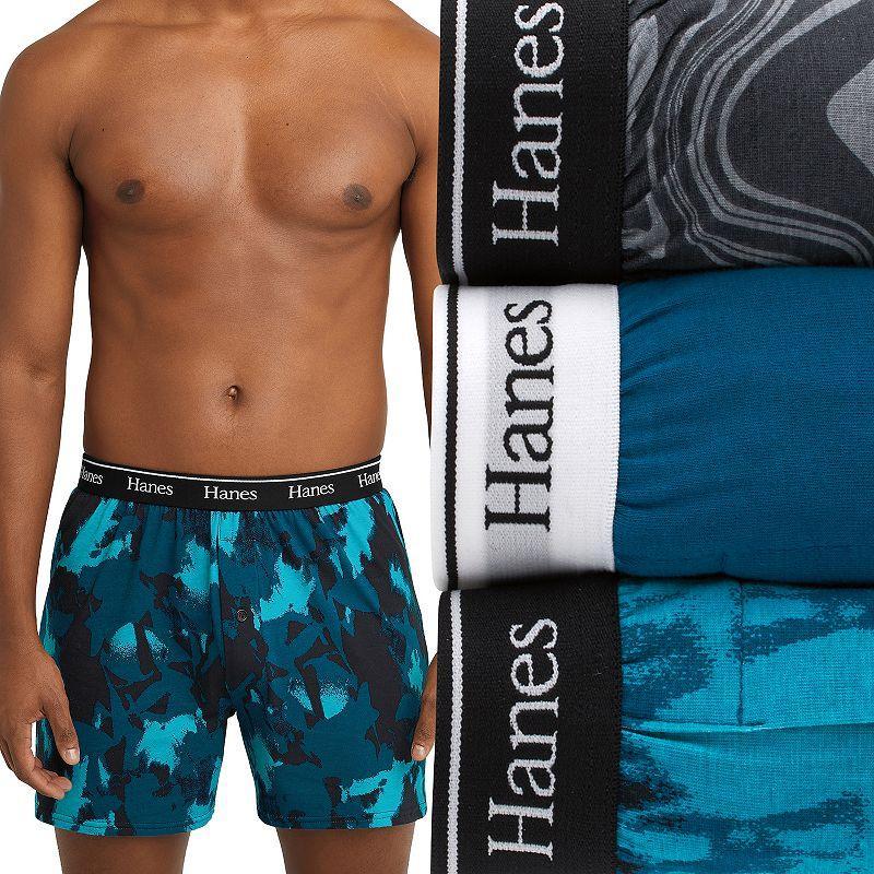 Mens Hanes Originals Ultimate 3-Pack Knit Moisture-Wicking Stretch Cotton Boxers Product Image