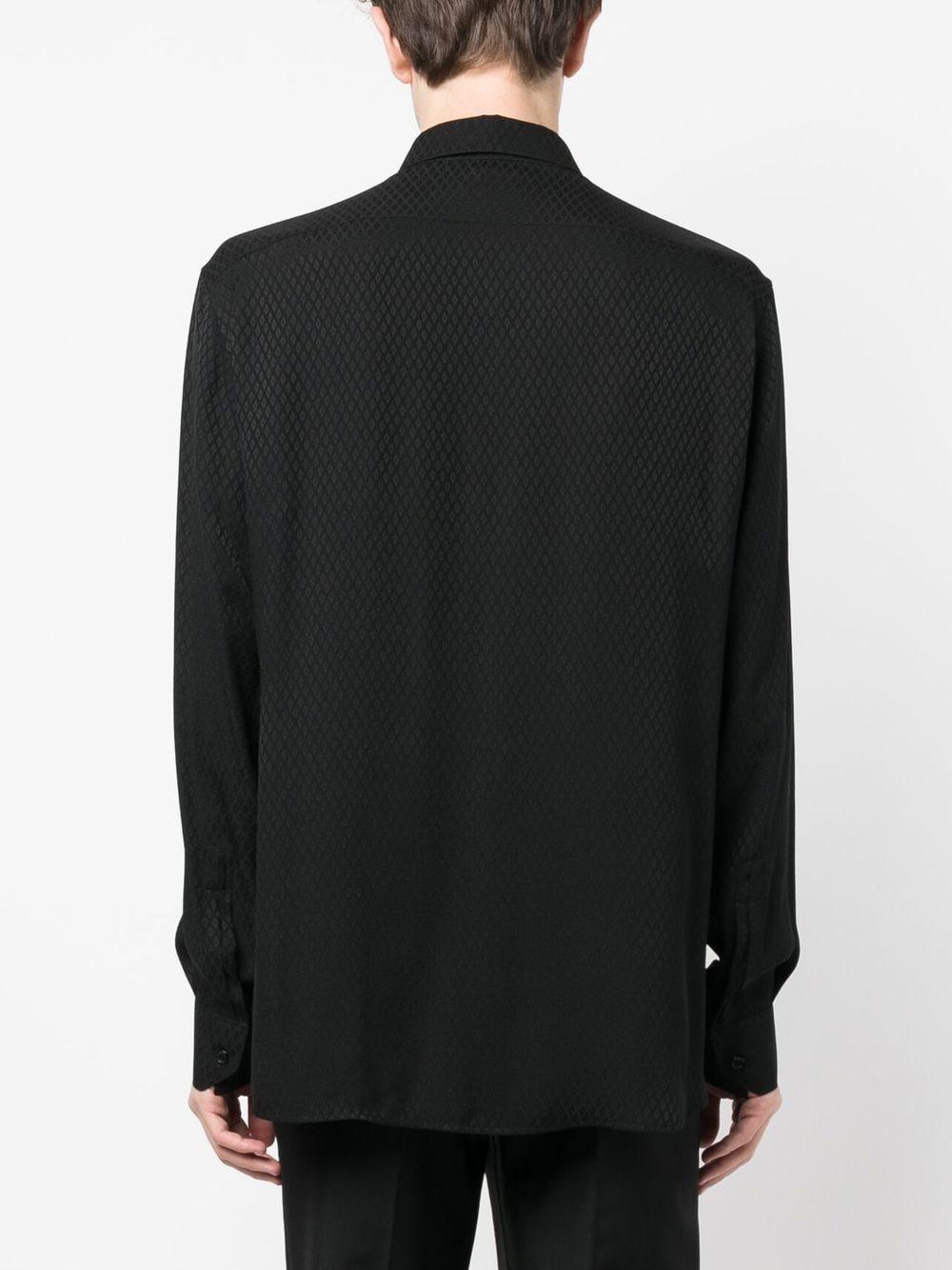 Silk Patterned Jacquard Shirt In Black Product Image