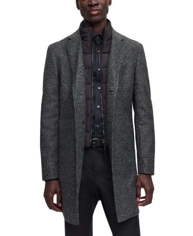 Boss by Hugo Boss Mens Slim-Fit Patterned Coat Product Image