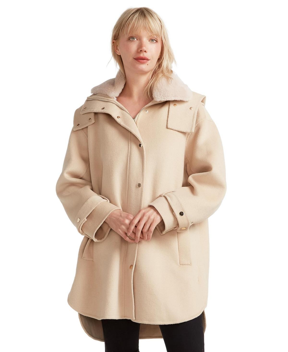 Women Heavy Hearted Detachable Hooded Coat Product Image