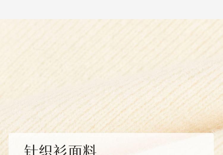 Long-Sleeve V-Neck Knot Front Knit Top Product Image