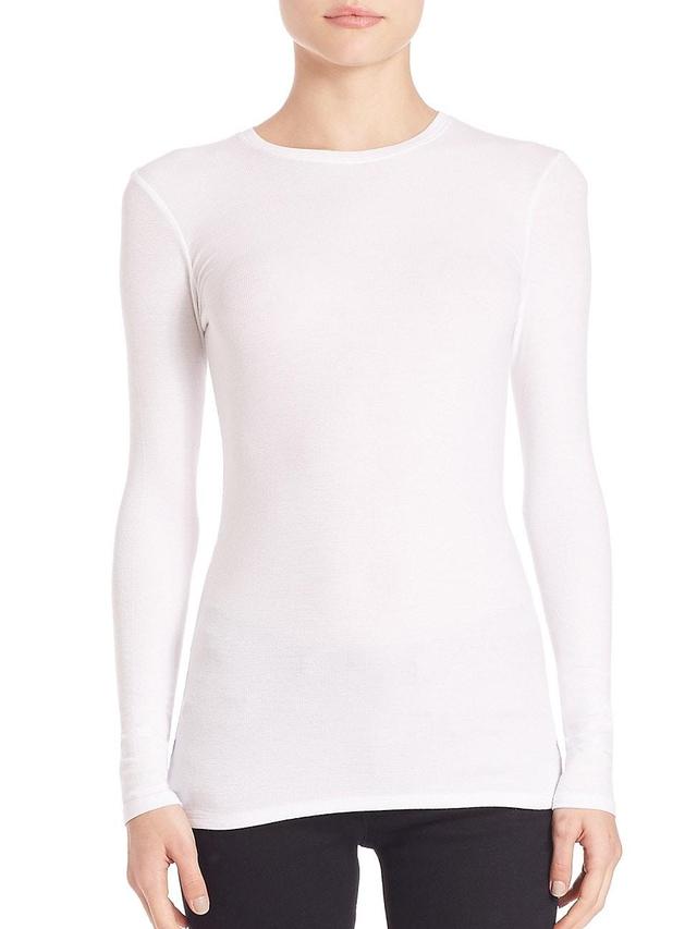 Womens Micro-Ribbed Crewneck Top Product Image