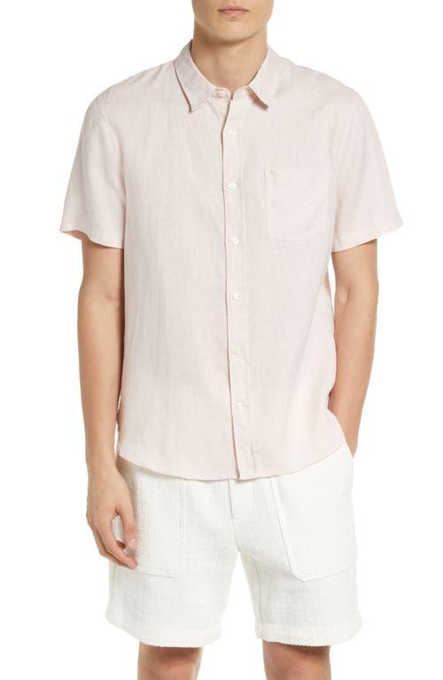 Vince Classic Fit Short Sleeve Linen Shirt Product Image